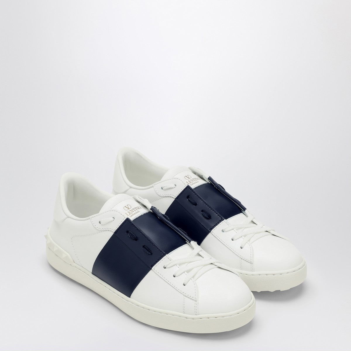 Valentino Garavani White/marine blue Open sneakers